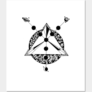 SACRED GEOMETRY, PLANET ALIGNMENT, TRIBAL TATTOO ART. Posters and Art